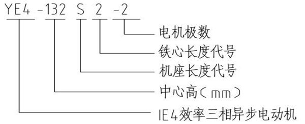YE4系列超超高效節(jié)能三相異步電動(dòng)機(jī)型號(hào)說明 YE4系列超超高效節(jié)能三相異步電動(dòng)機(jī)型號(hào)說明
